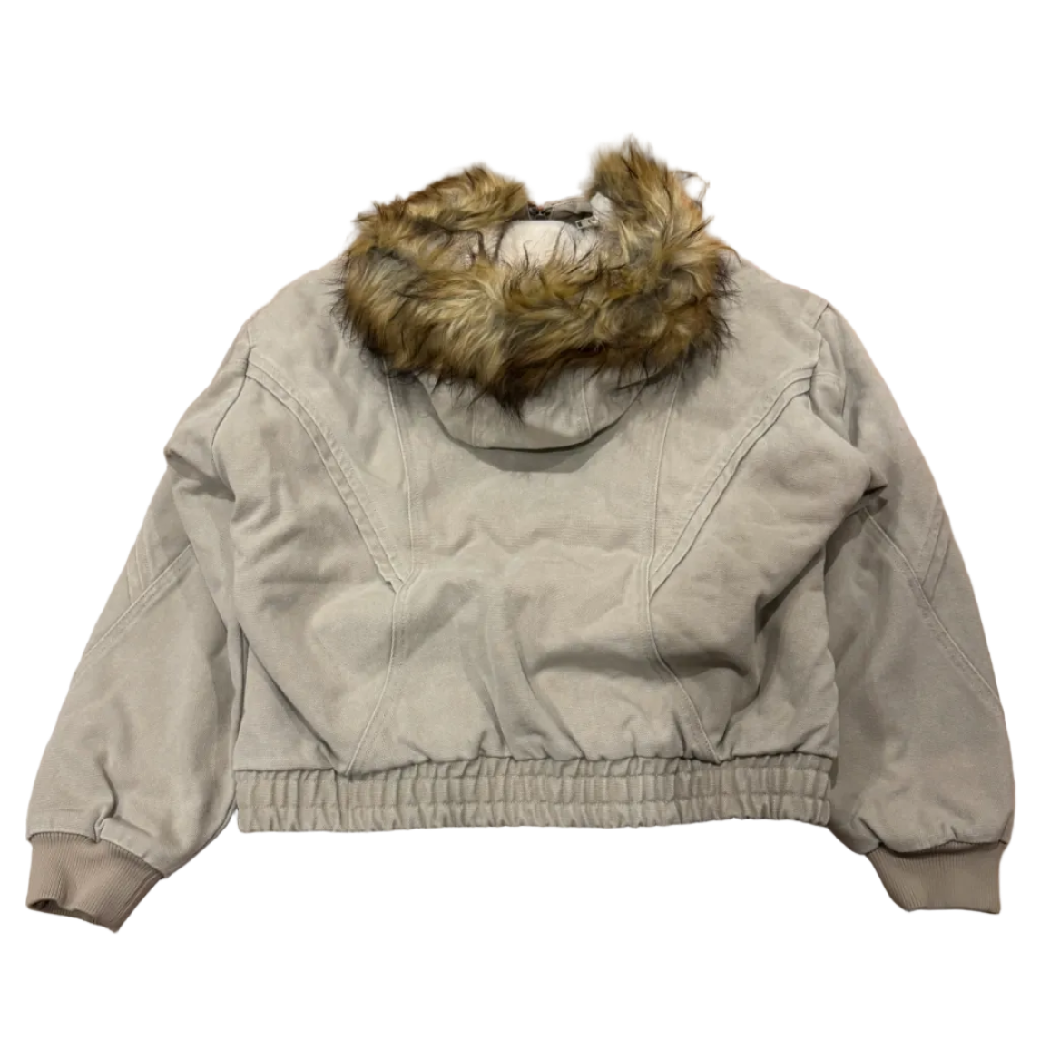 Fur Hood Fleece Lined Zip Up Jacket
