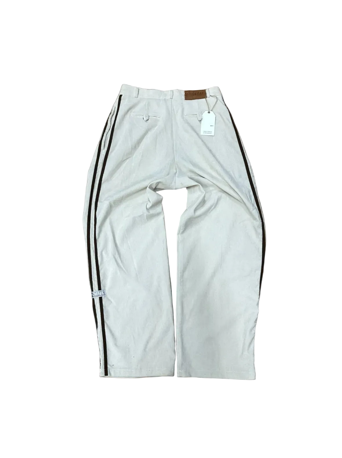 Wide leg corduroy striped trousers