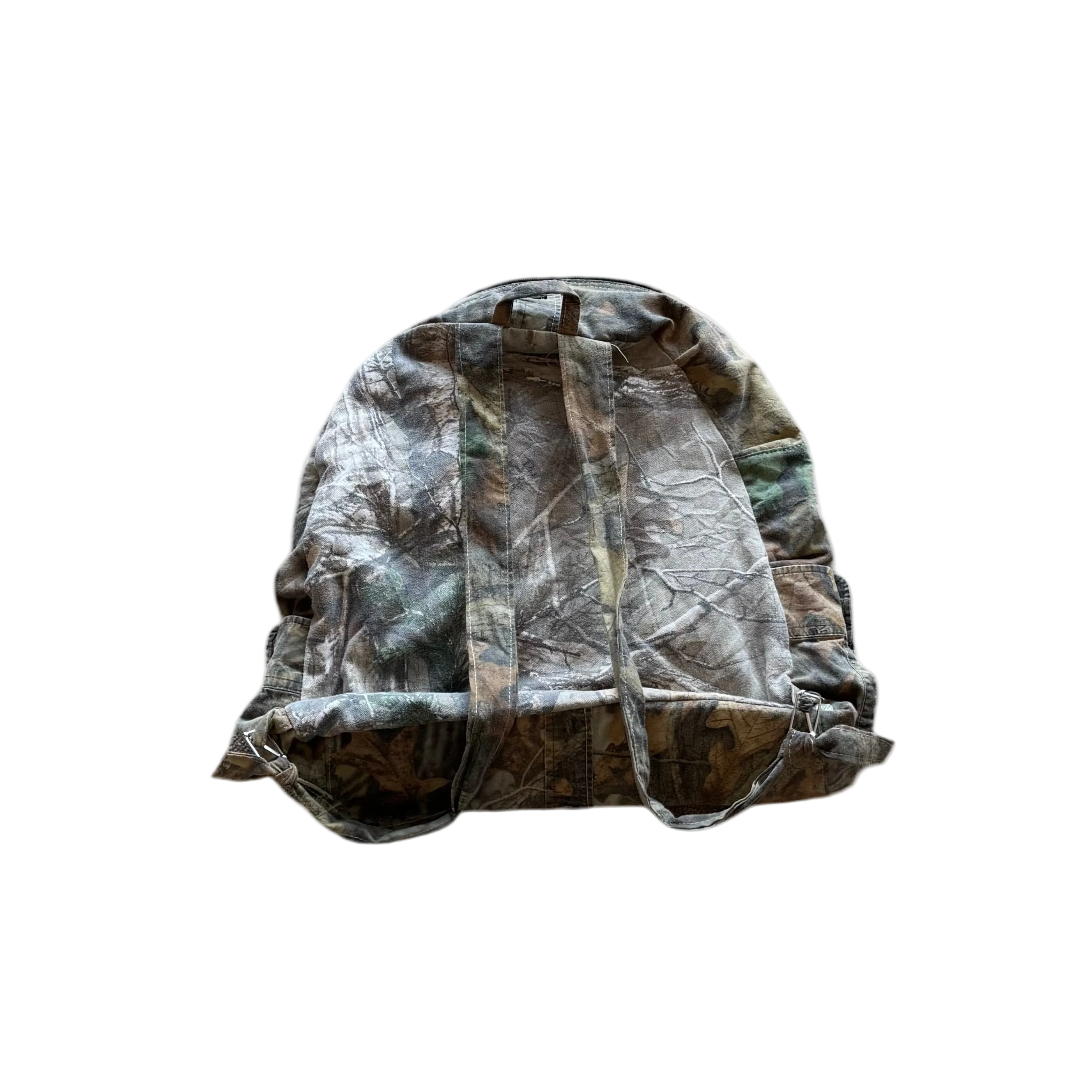 Reworked camo collar shirt backpack