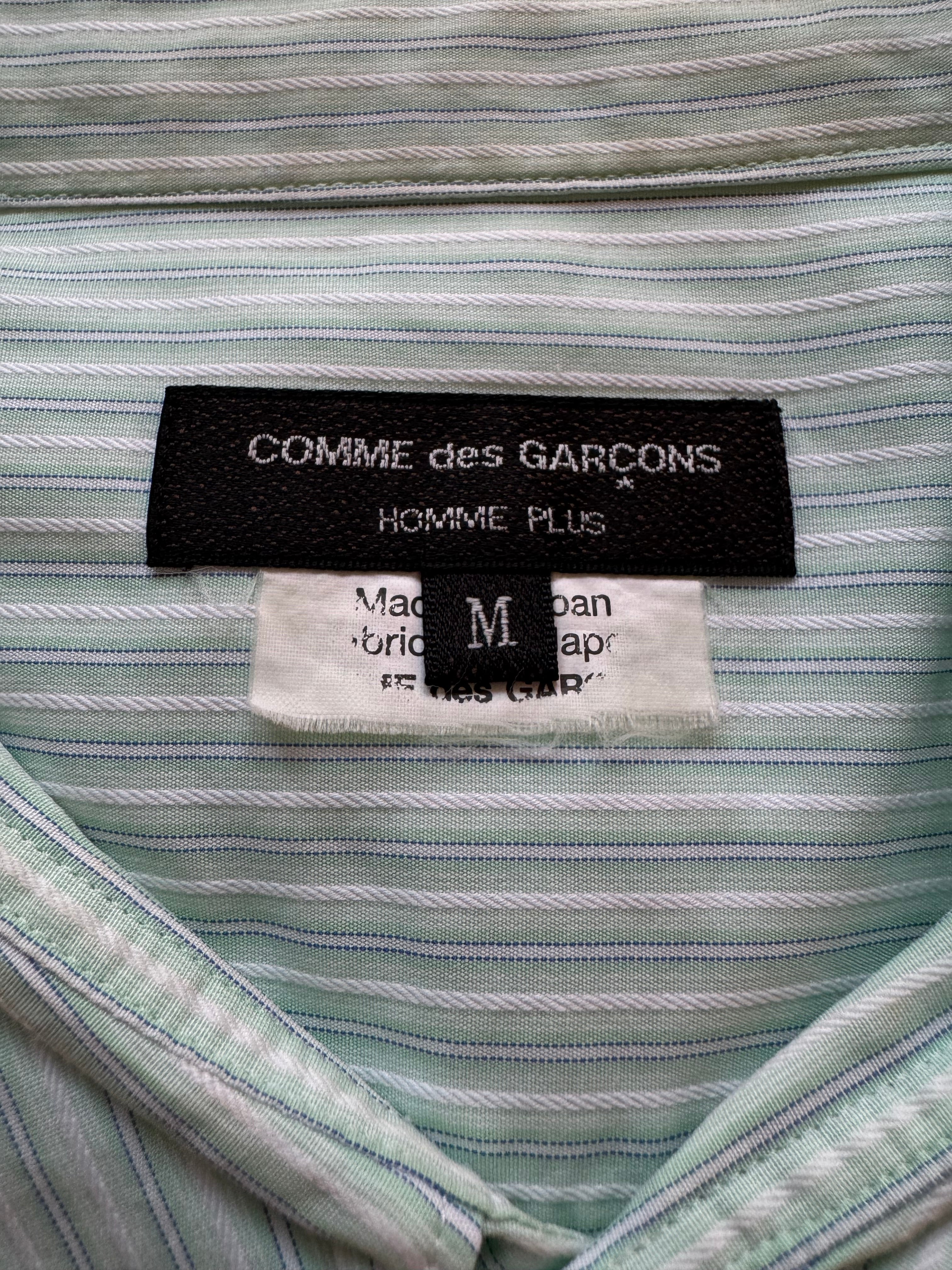 Comme des Garcon Homme Plus distressed stripe shirt