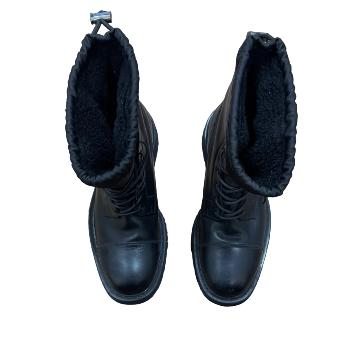 Prada Fleece Lining Combat Boots