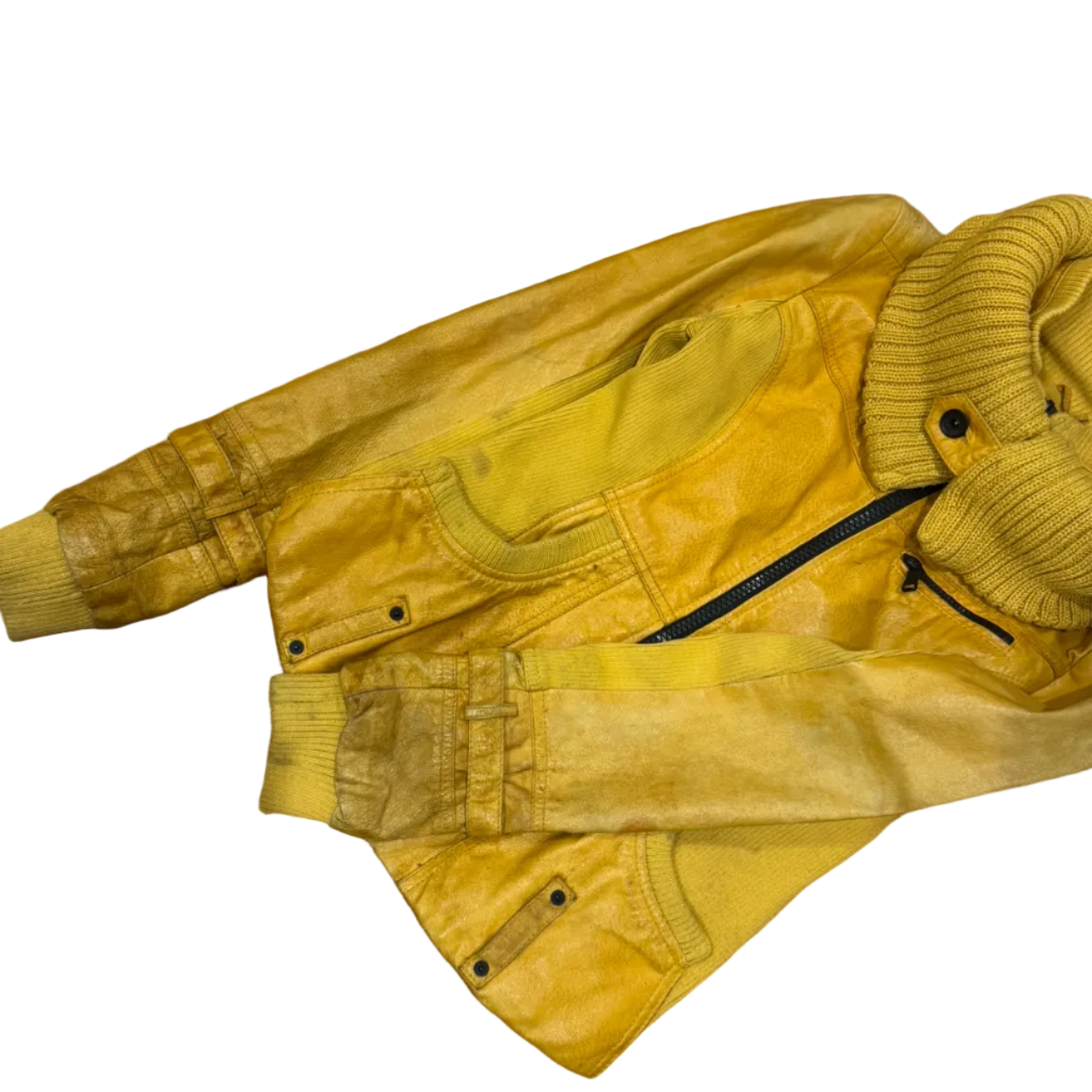 Vintage Yellow Leather Jacket