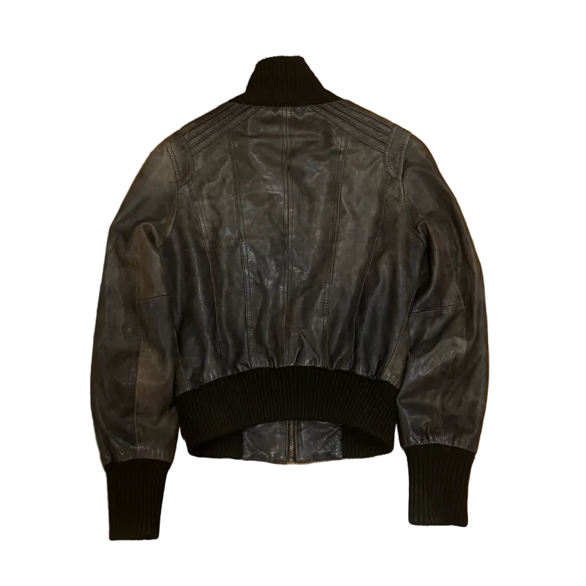 Vintage Leather Bomber Jacket
