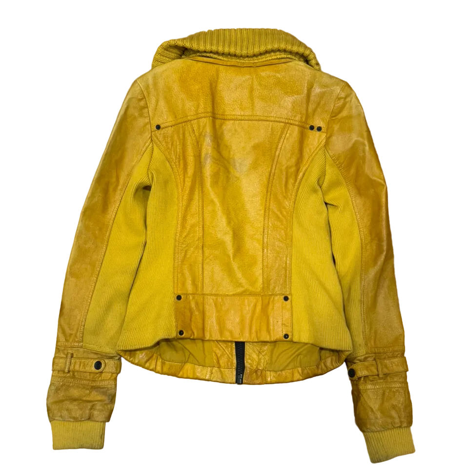 Vintage Yellow Leather Jacket