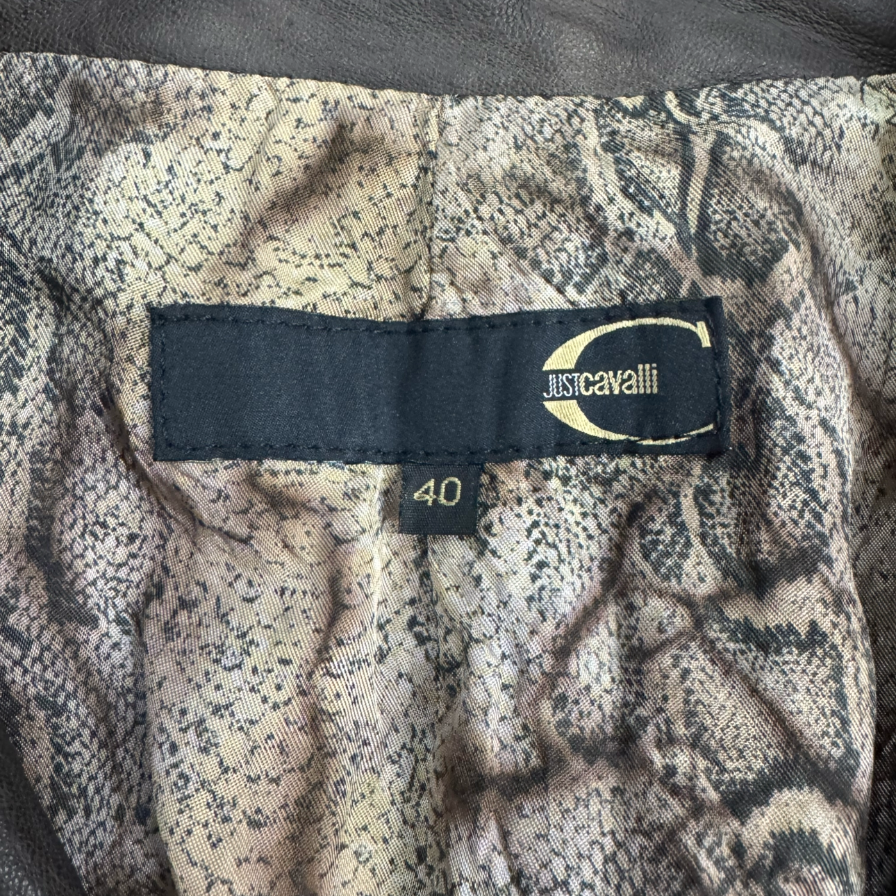 2000s Just Cavalli Brown Sheep Leather Jacket