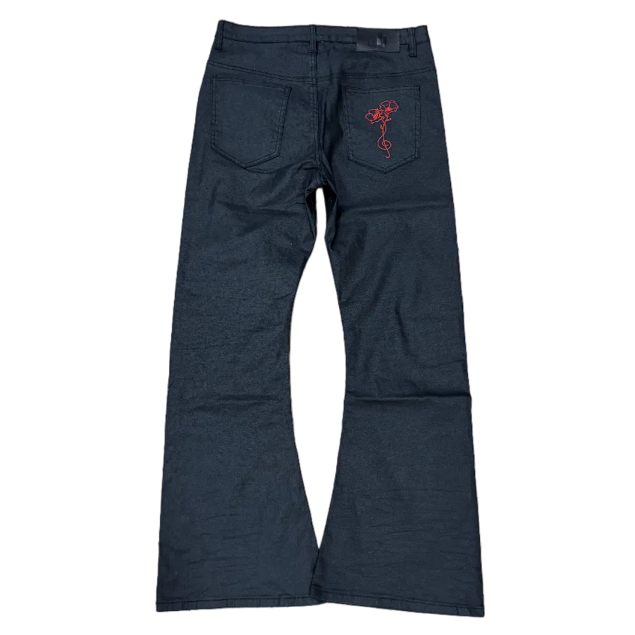 Wax Flared Denim Jeans