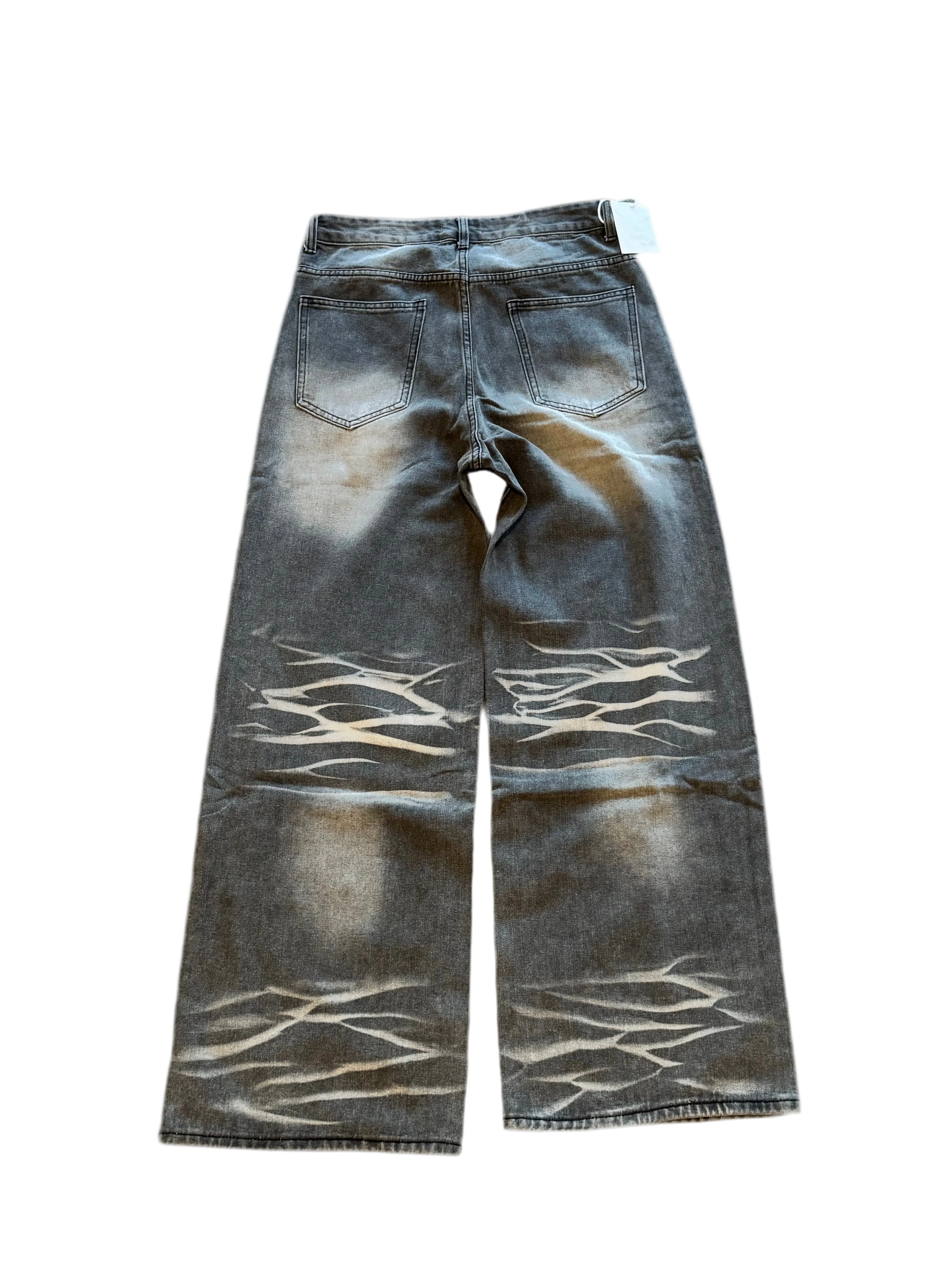 Washed grey denim jeans
