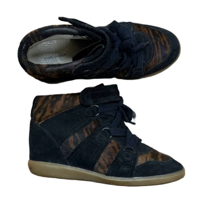 Isabel Marant Calf Pony Hair Over Dark Fauve Bobby Basket