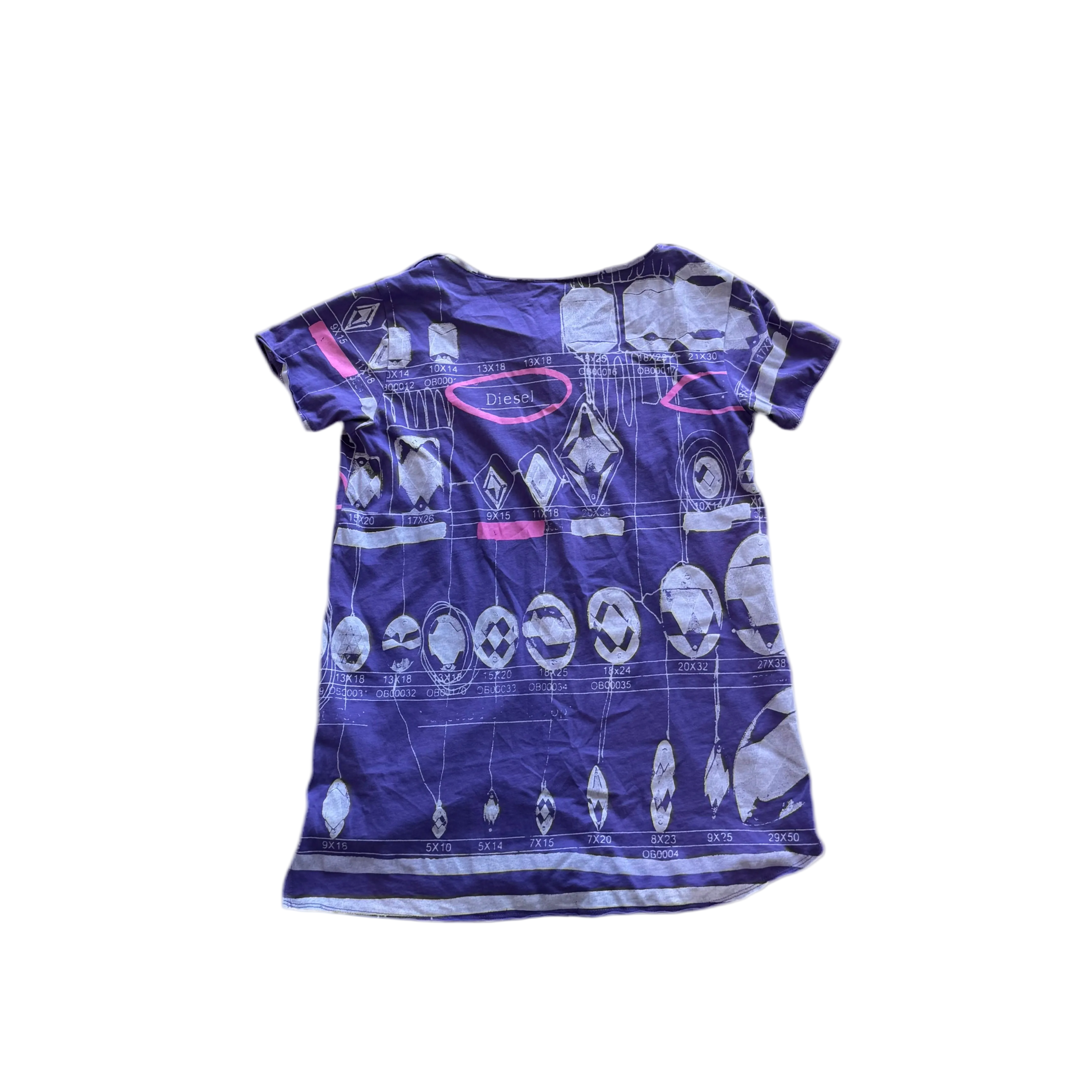 Diesel purple V neck tee