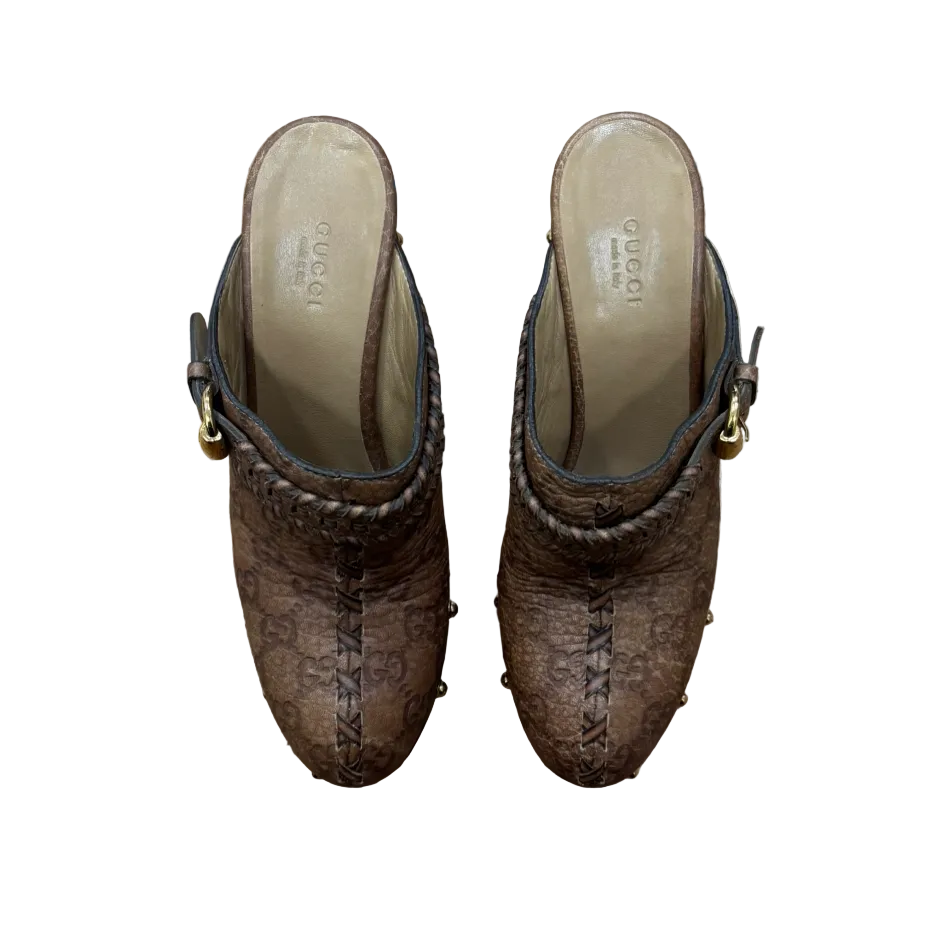 Gucci Monogram Platform Clogs