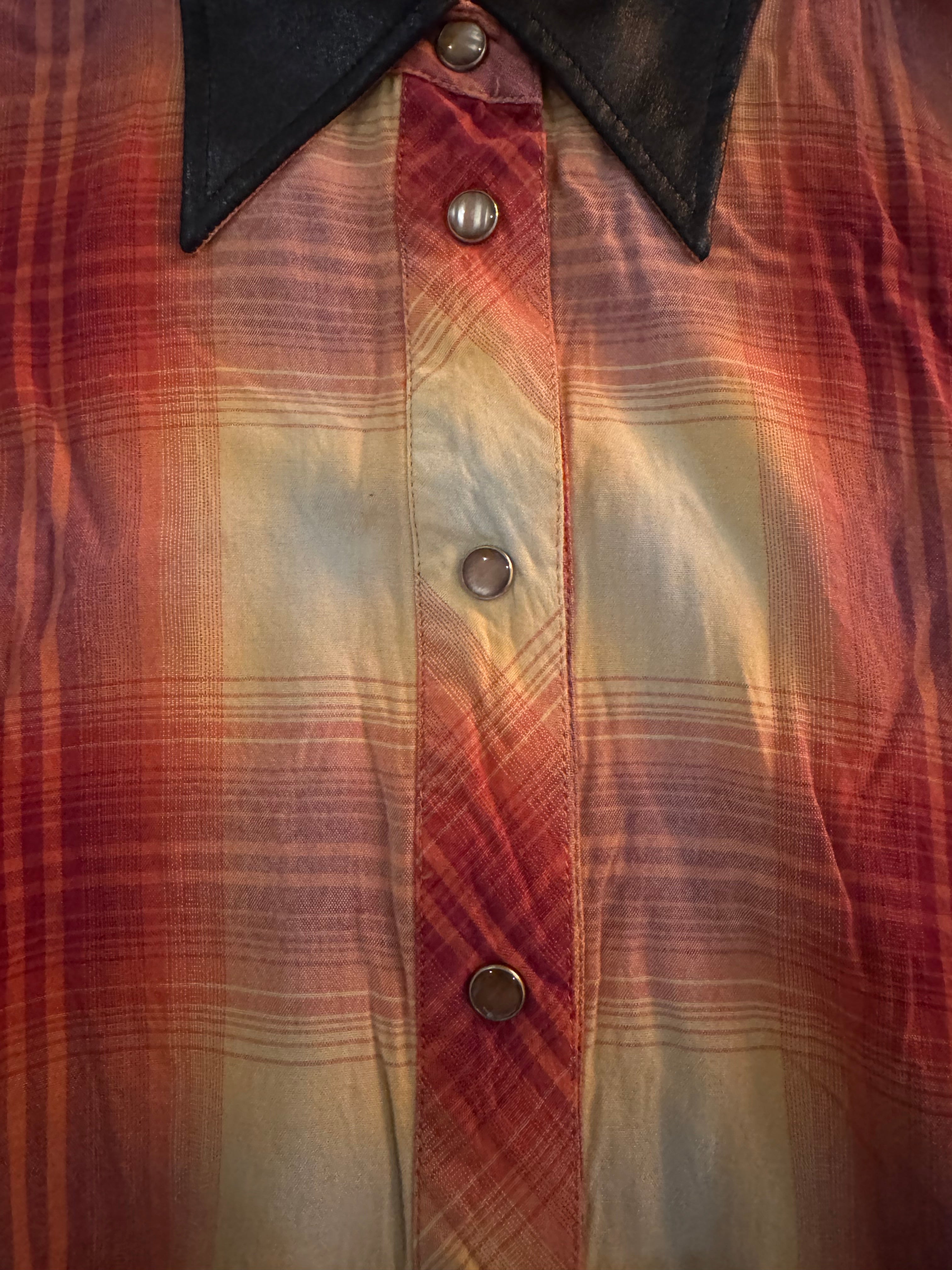 Issey Sport leather collar flannel jacket