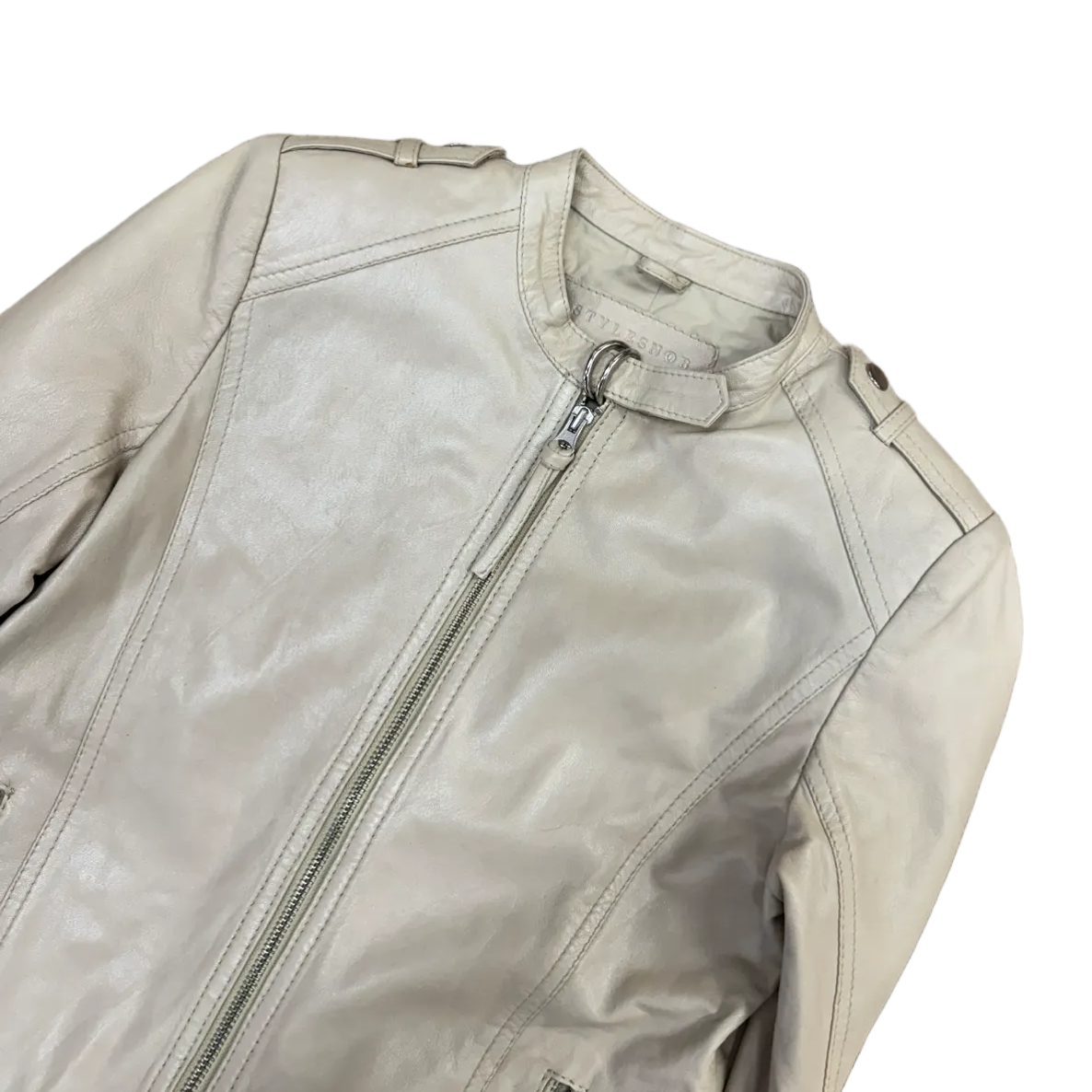 StyleSnob Suede Leather Cafe Racer Jacket