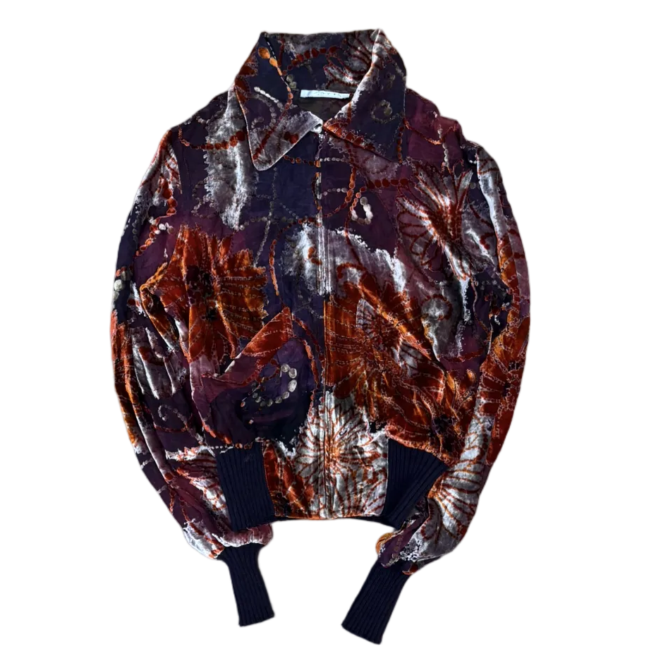 Vintage Silk Velvet Trucker Jacket