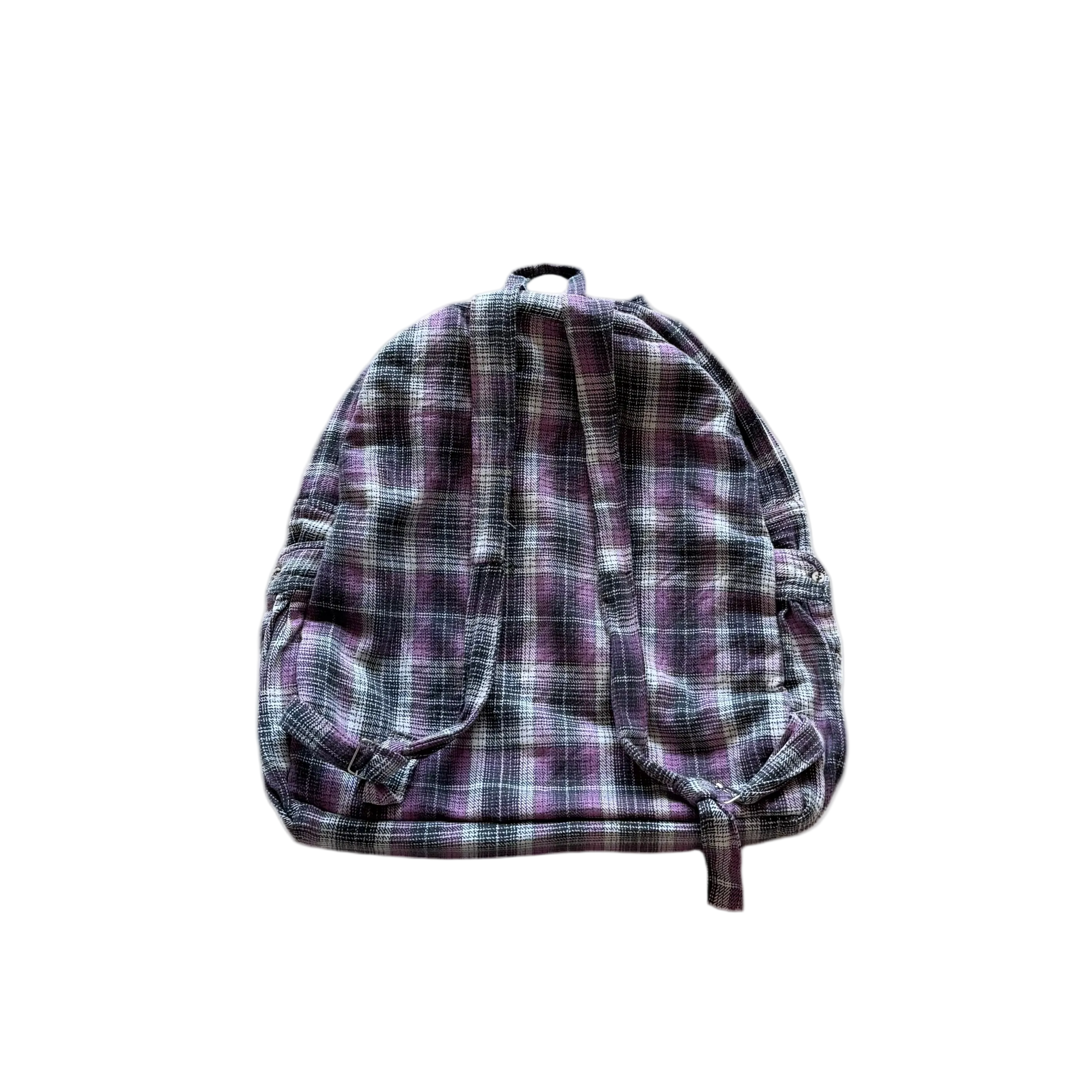 Reworked purple collar shirt backpack