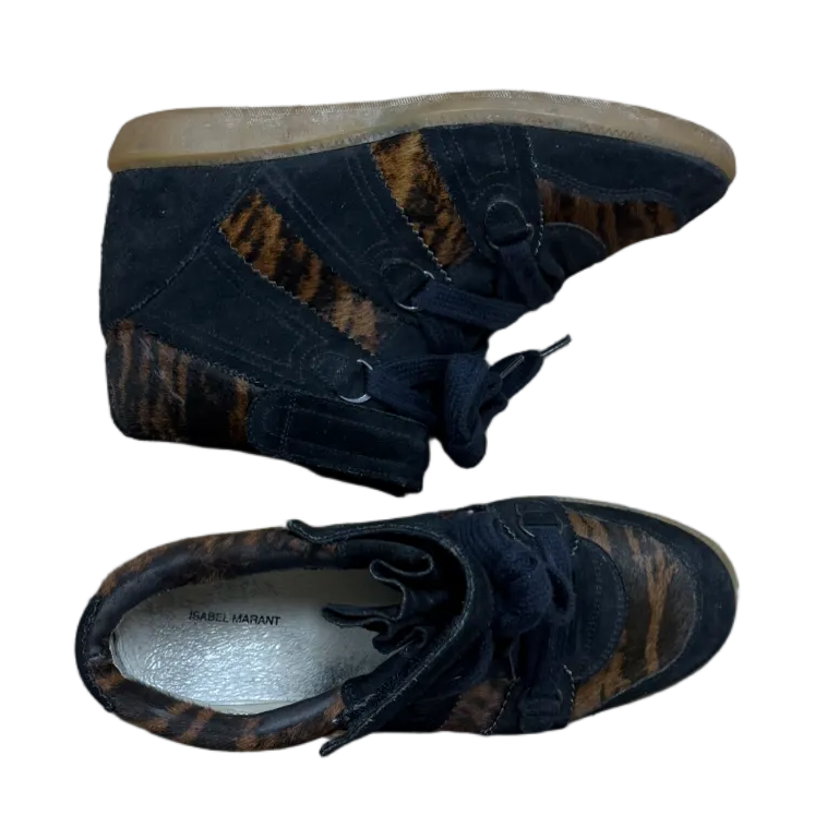 Isabel Marant Calf Pony Hair Over Dark Fauve Bobby Basket