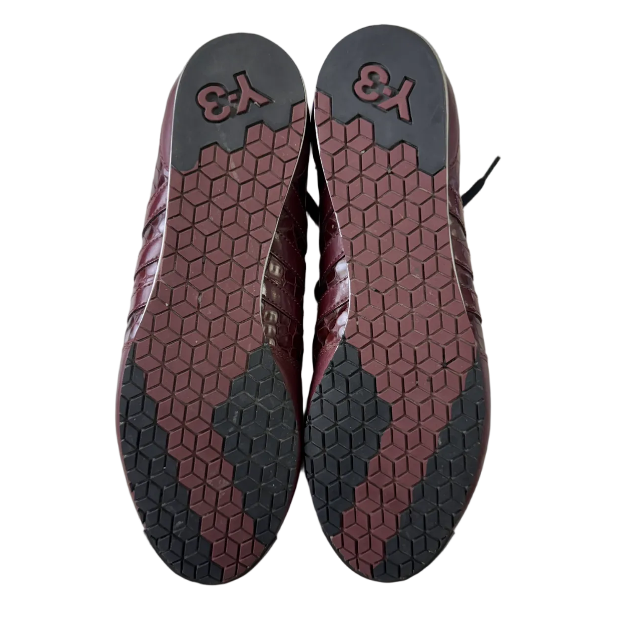 Y3 Burgundy Python Sneakers