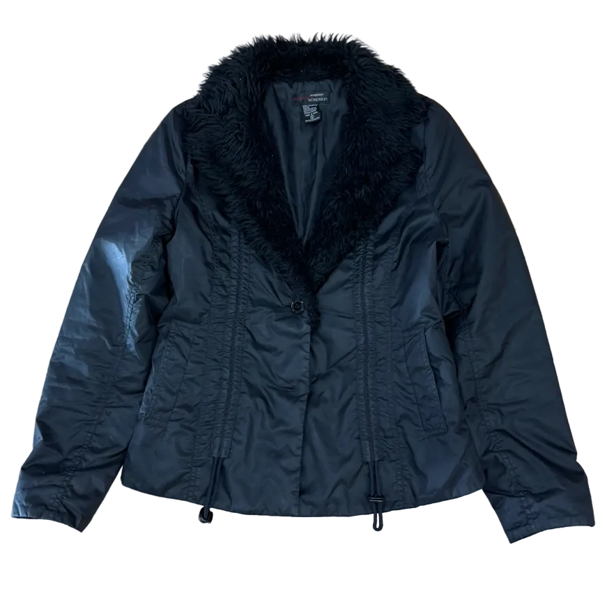 Fur Collar Short Trench Coat