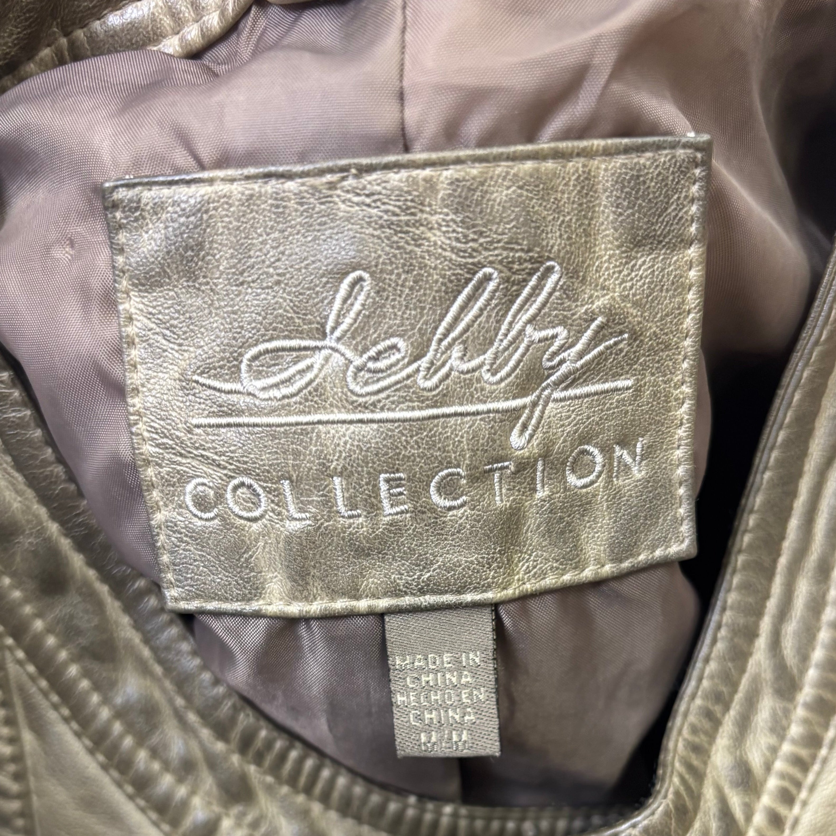 Vintage Round Neck Leather Jacket