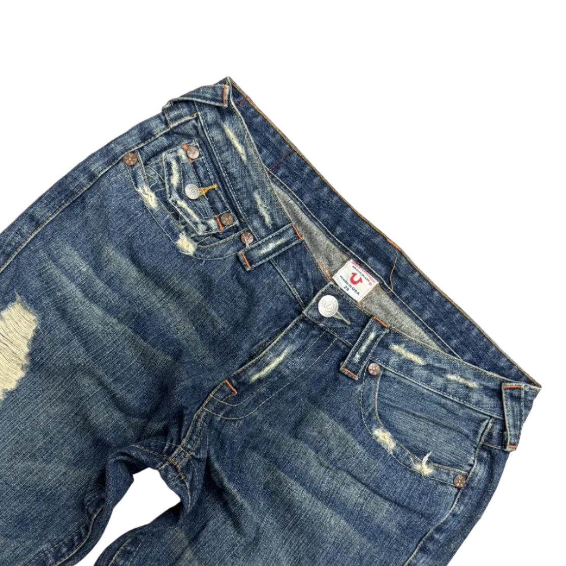 Vintage True Religion Bootcut Distressed Jeans