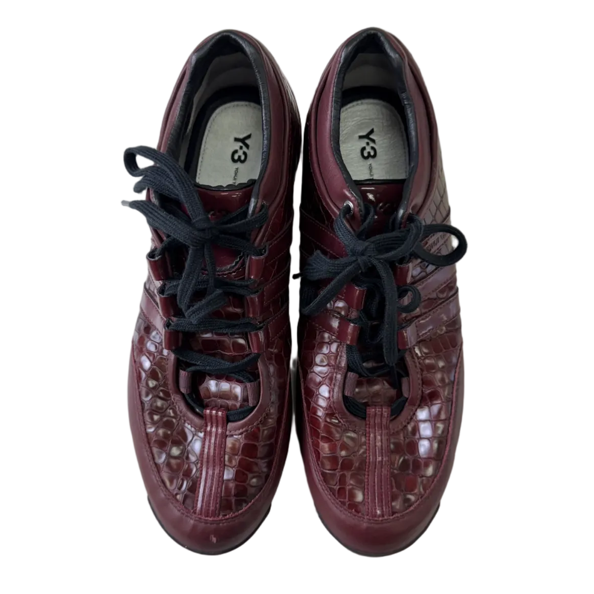 Y3 Burgundy Python Sneakers