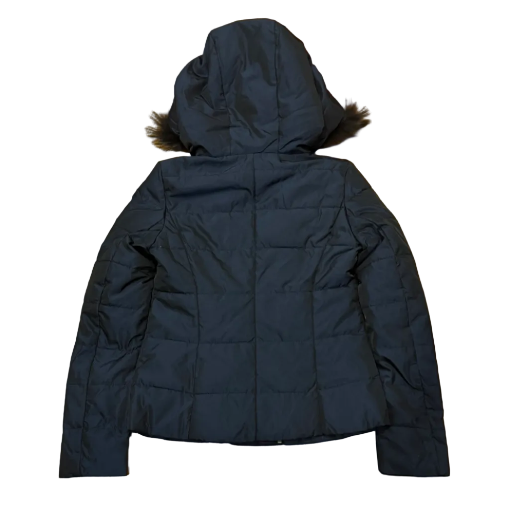 Double Zip Fur Hood Puffer Jacket