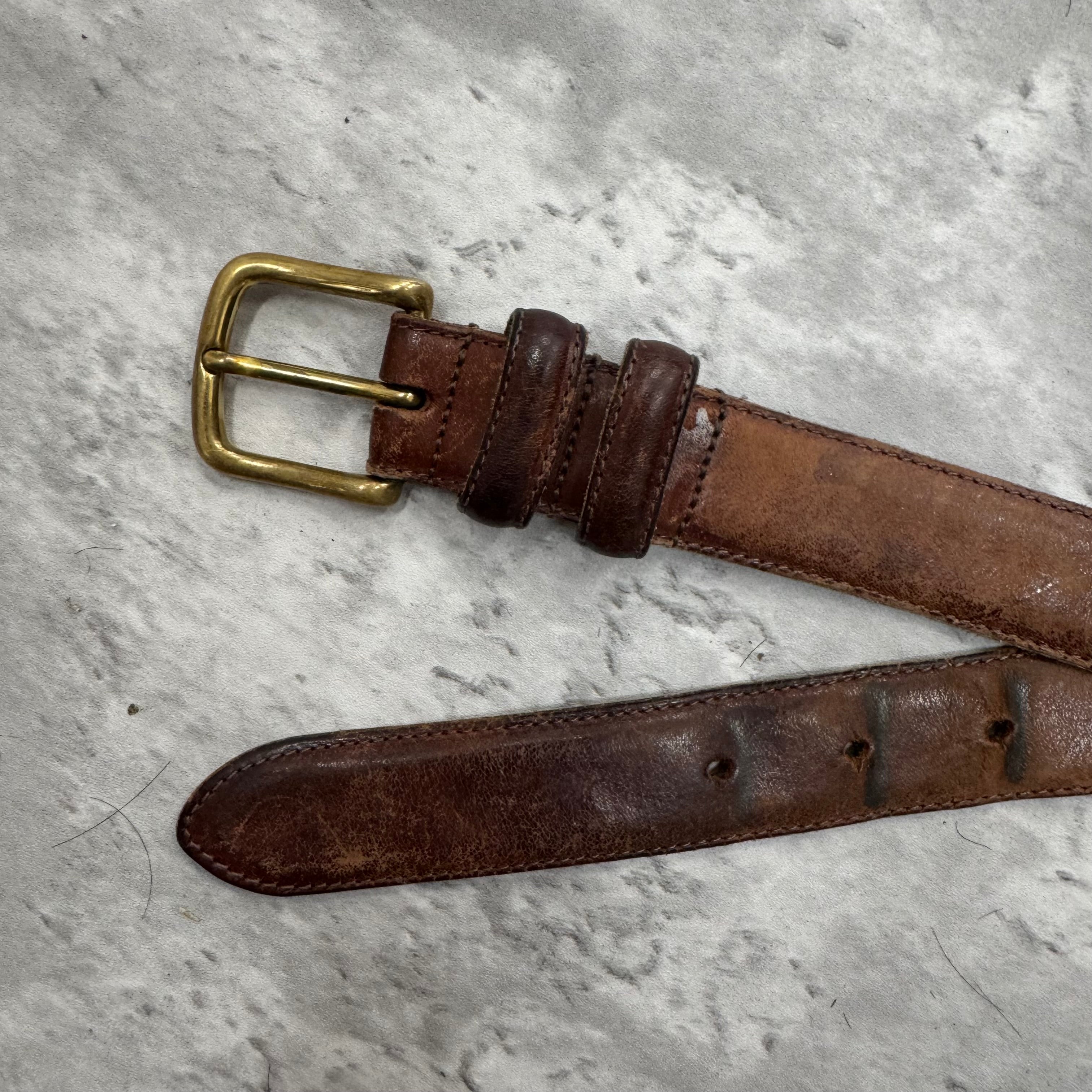 Vintage Brown Leather Belt