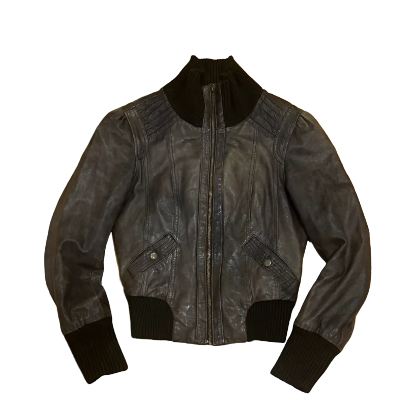 Vintage Leather Bomber Jacket