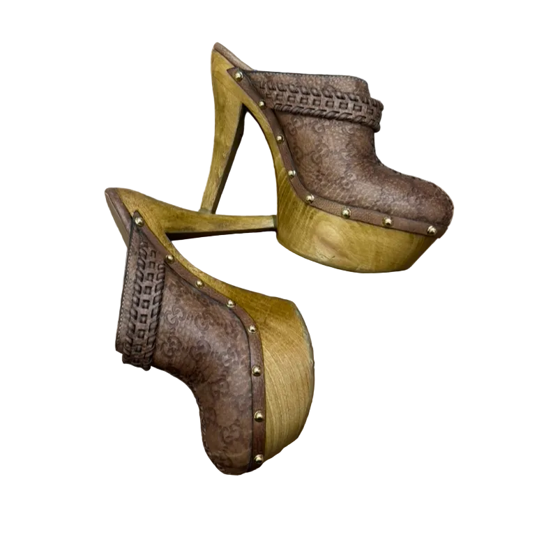 Gucci Monogram Platform Clogs
