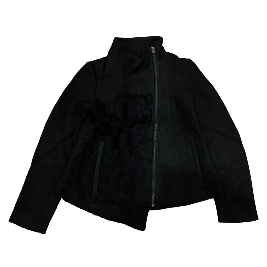 Asymmetric Wool Embroidered Jacket