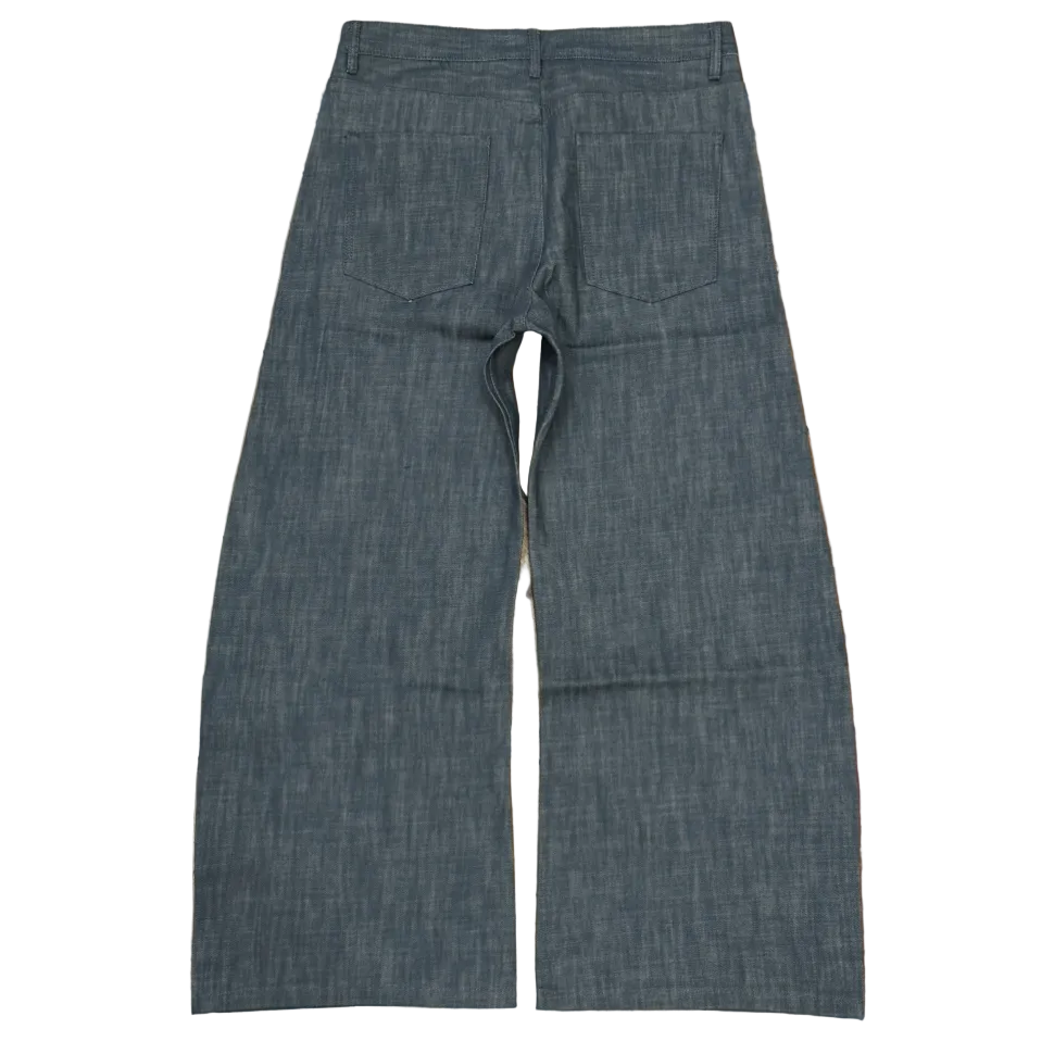 Wide Leg Raw Denim Jeans