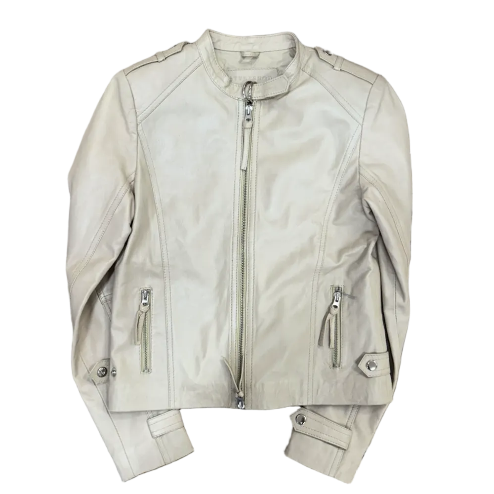 StyleSnob Suede Leather Cafe Racer Jacket