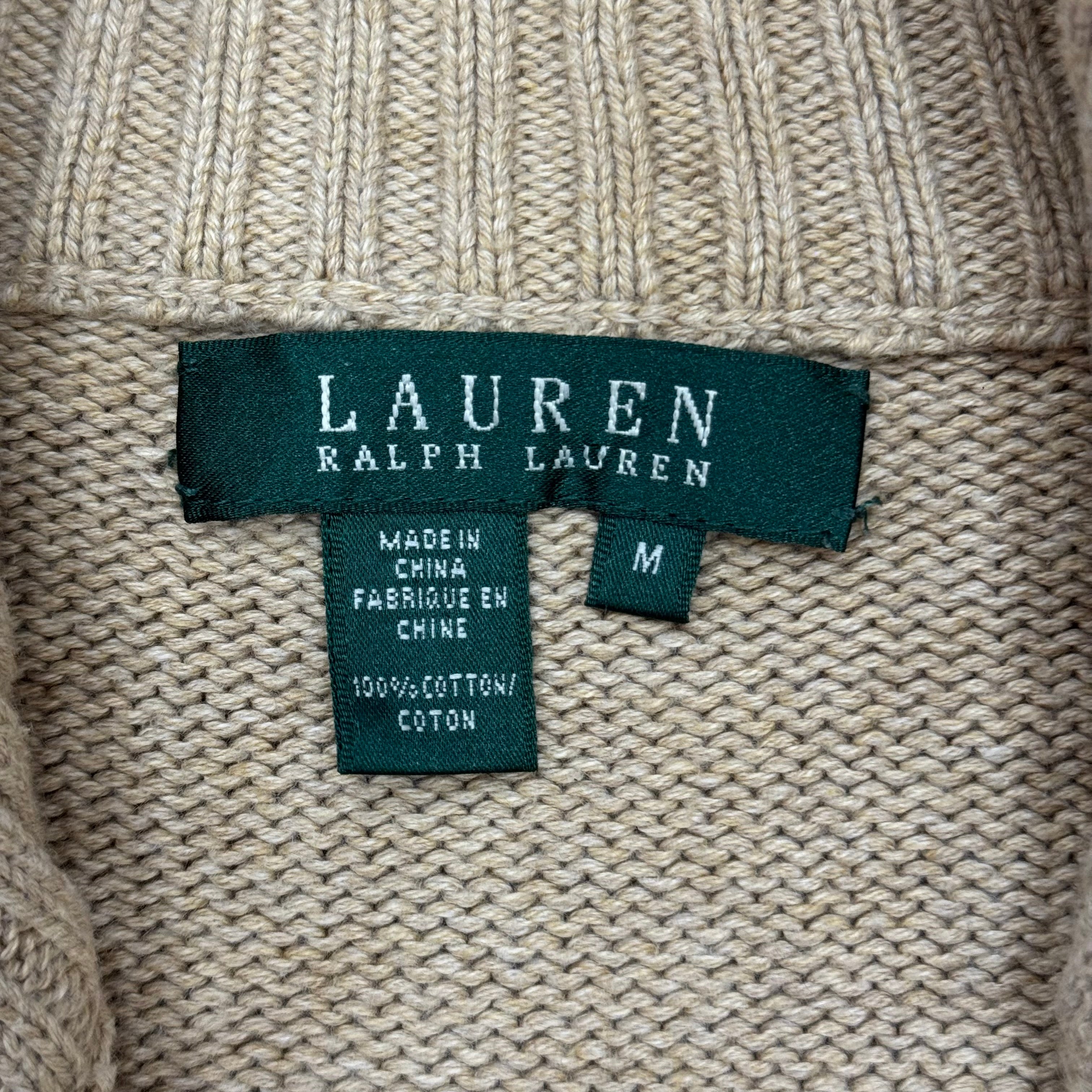 Vintage Ralph Lauren Knit Mockneck Zip Up