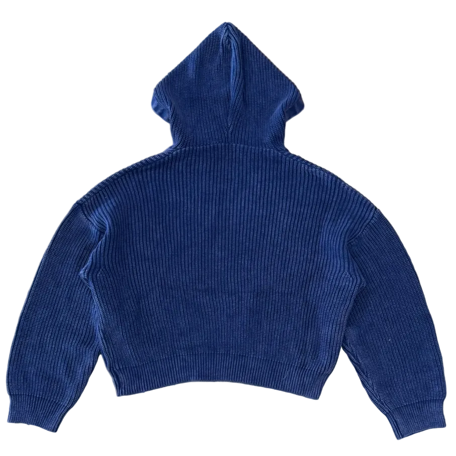 Knitted V Neck Hoodie