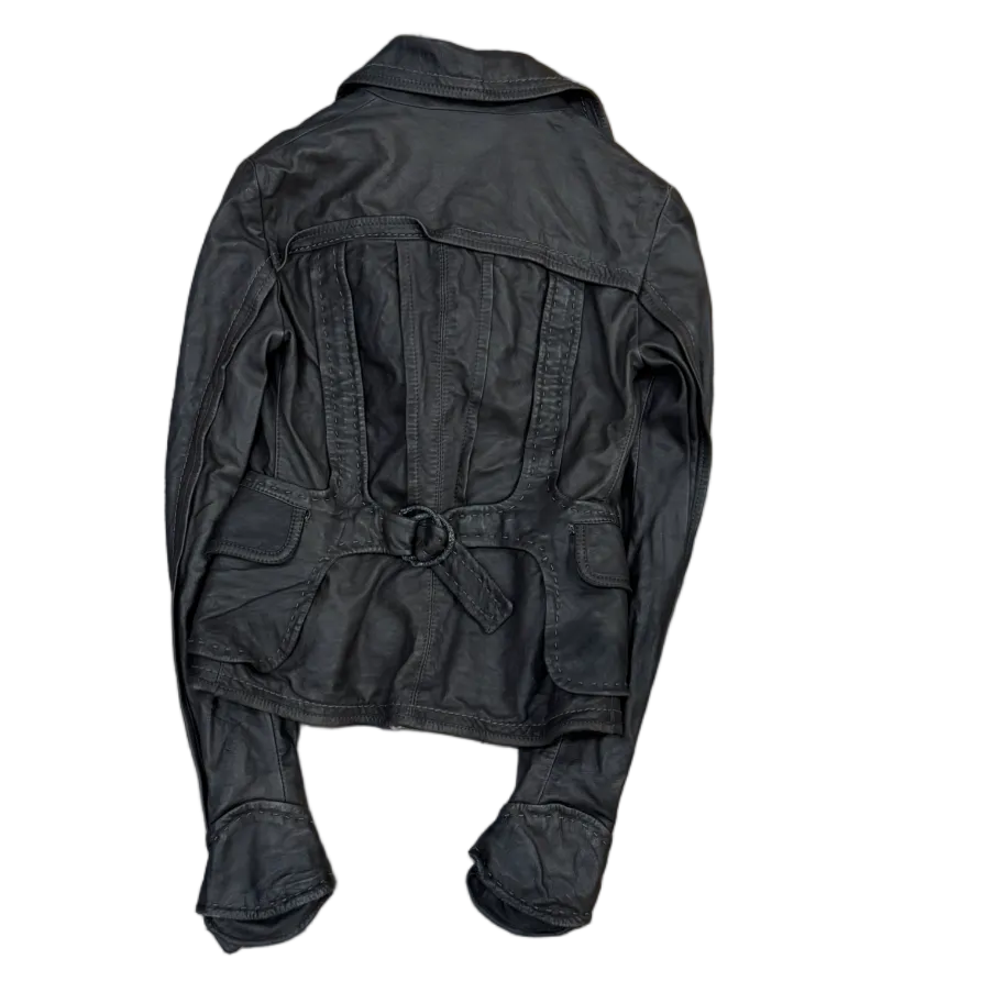 2000s Just Cavalli Brown Sheep Leather Jacket