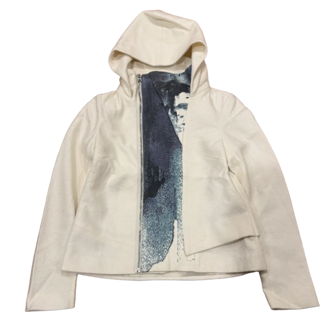 Asymmetric Wool Zip Up Jacket
