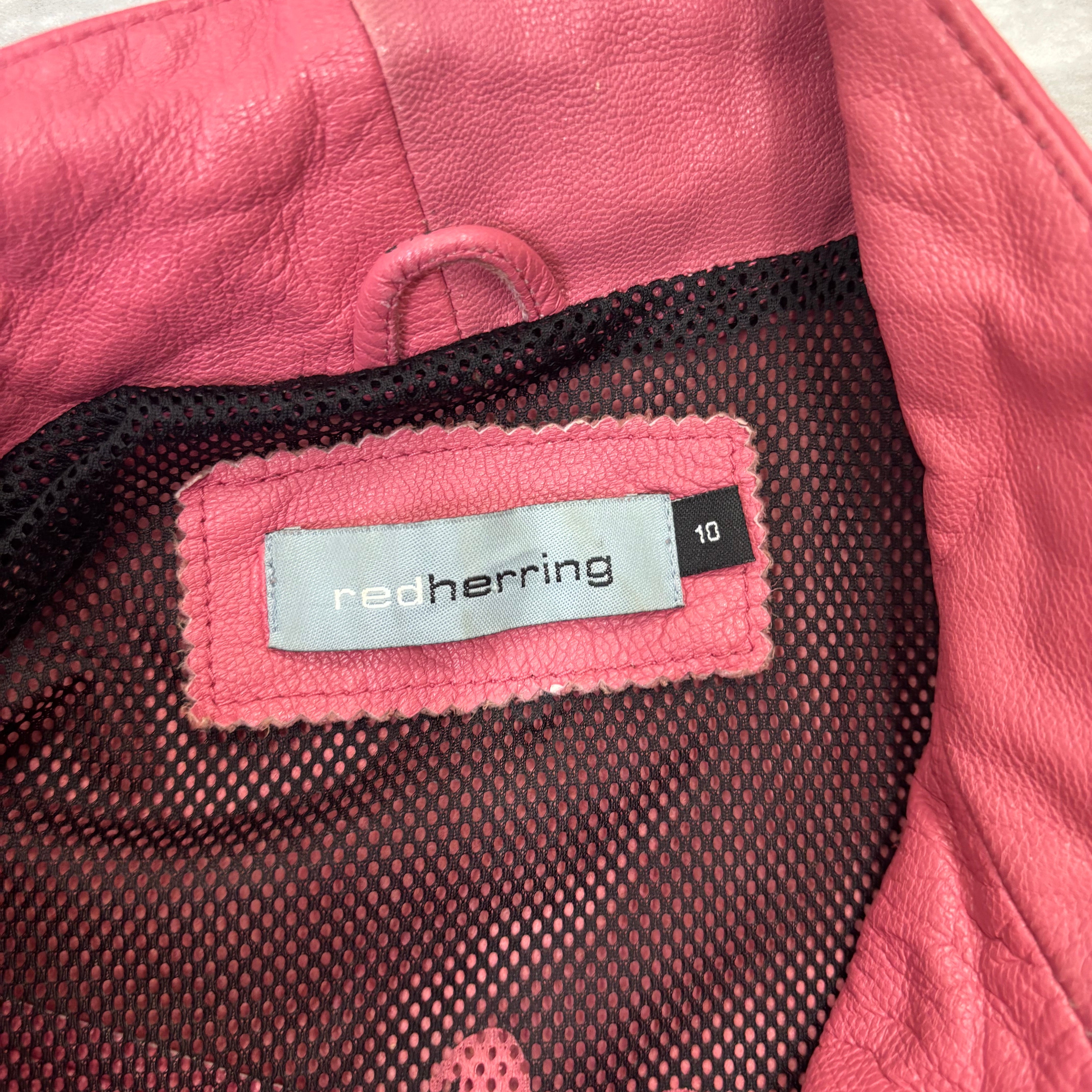 Pink Leather Biker Jacket