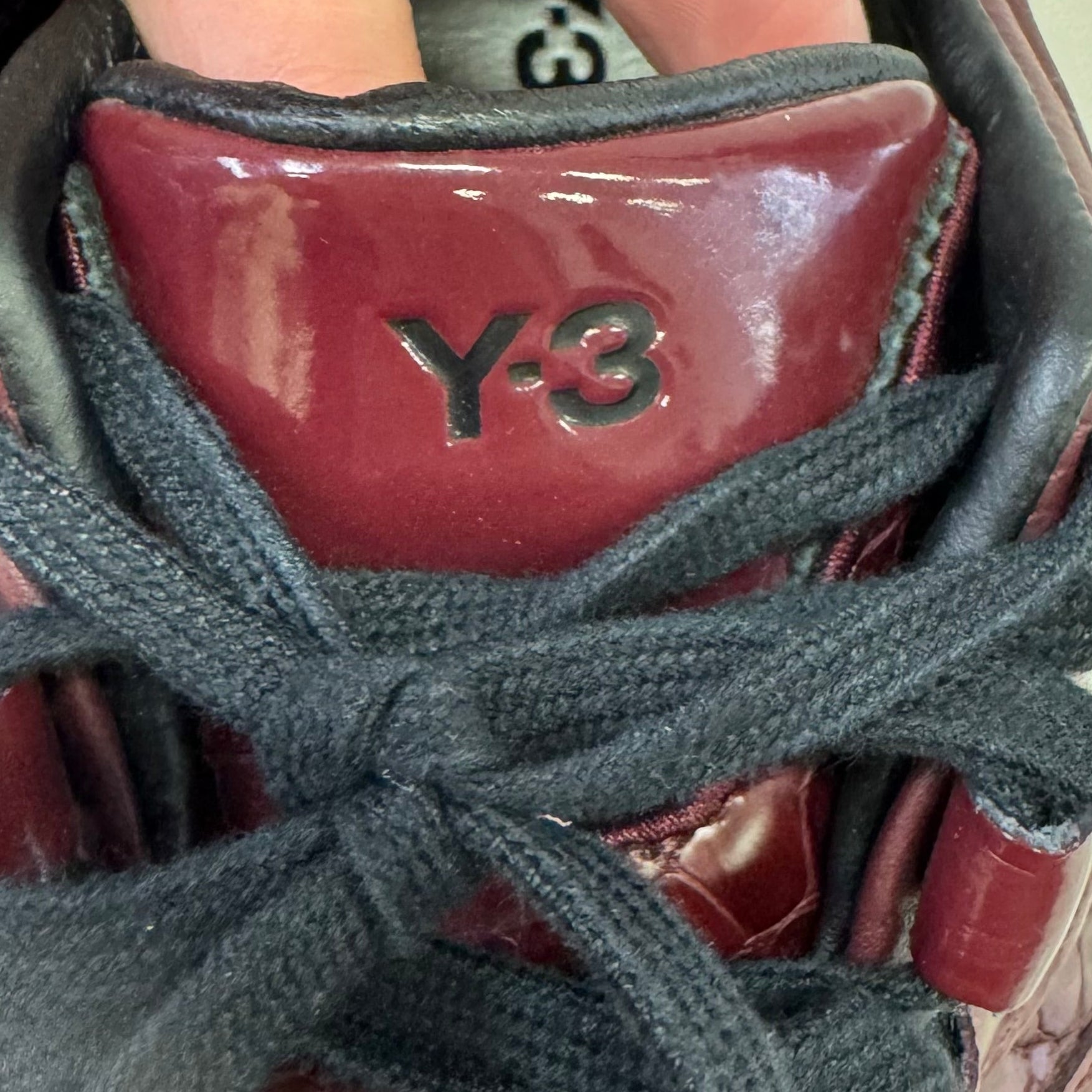 Y3 Burgundy Python Sneakers