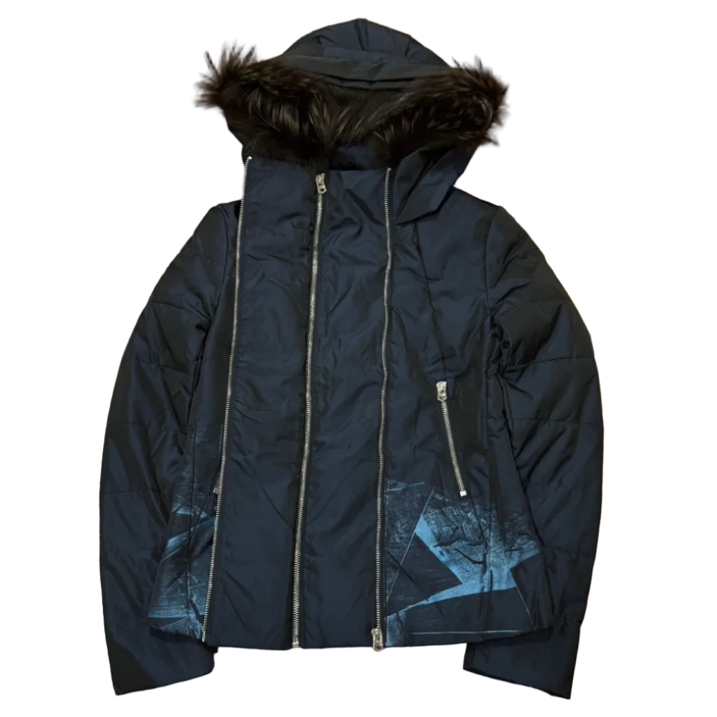 Double Zip Fur Hood Puffer Jacket