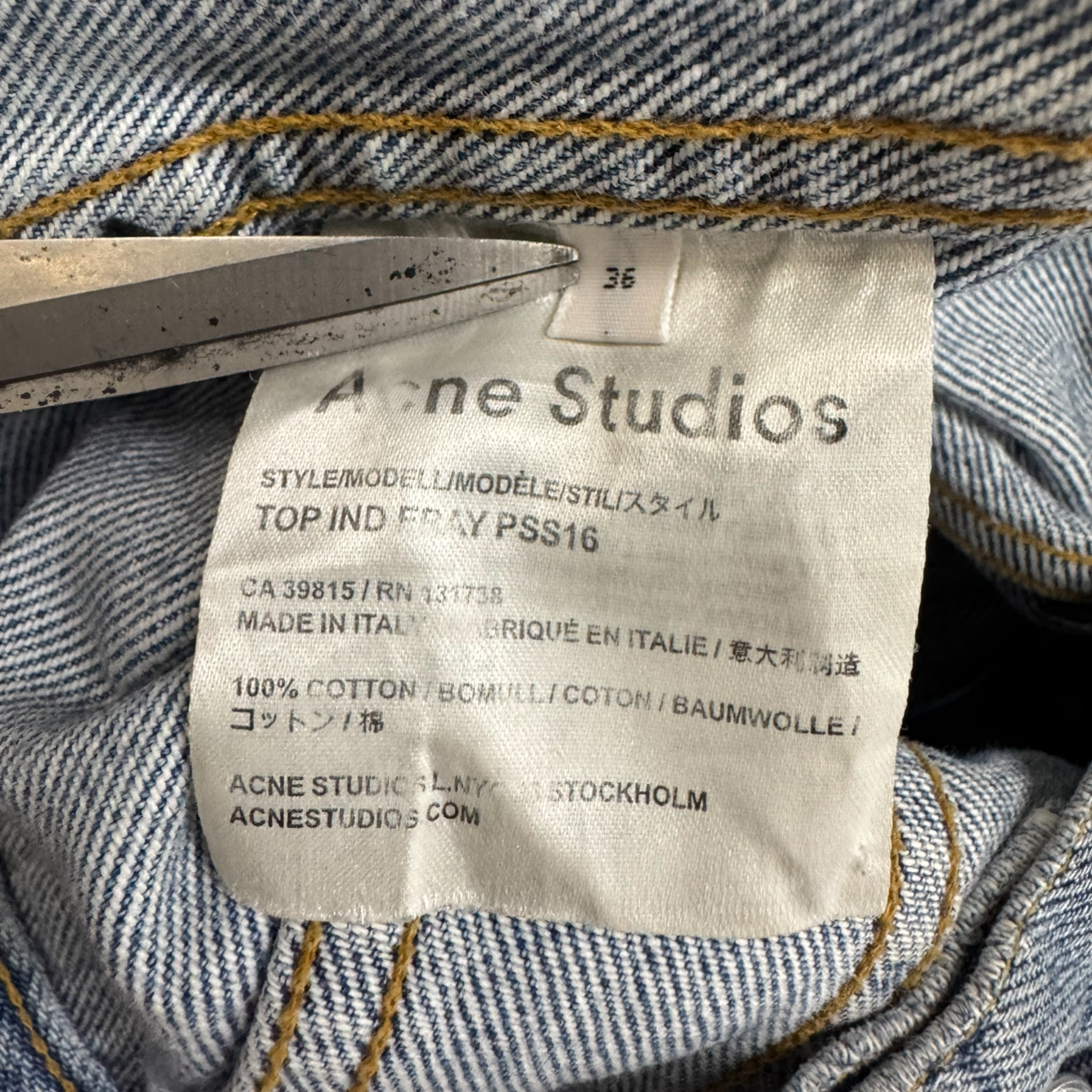 Acne Studios Indego Fray Denim Jacket