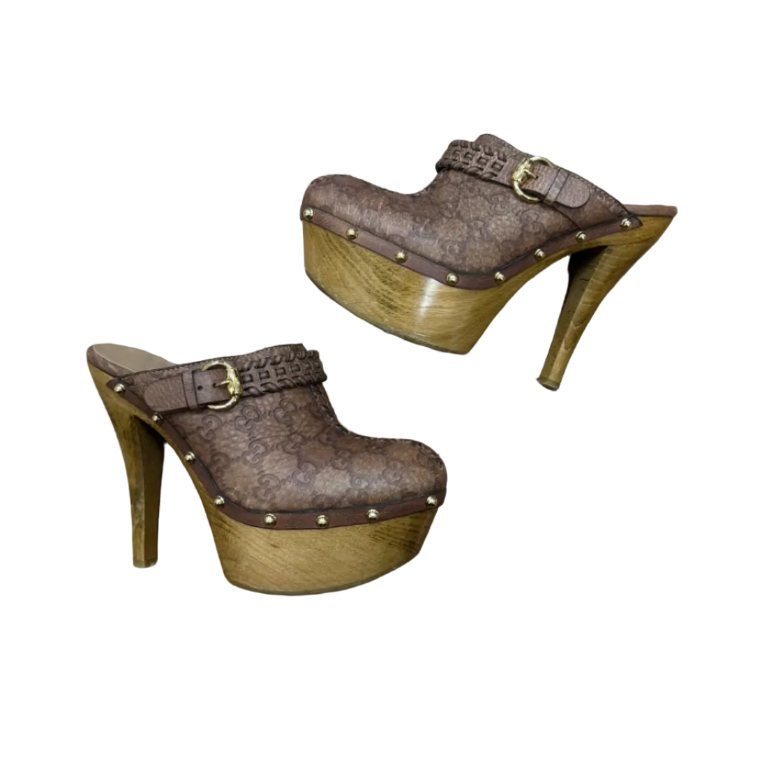 Gucci Monogram Platform Clogs
