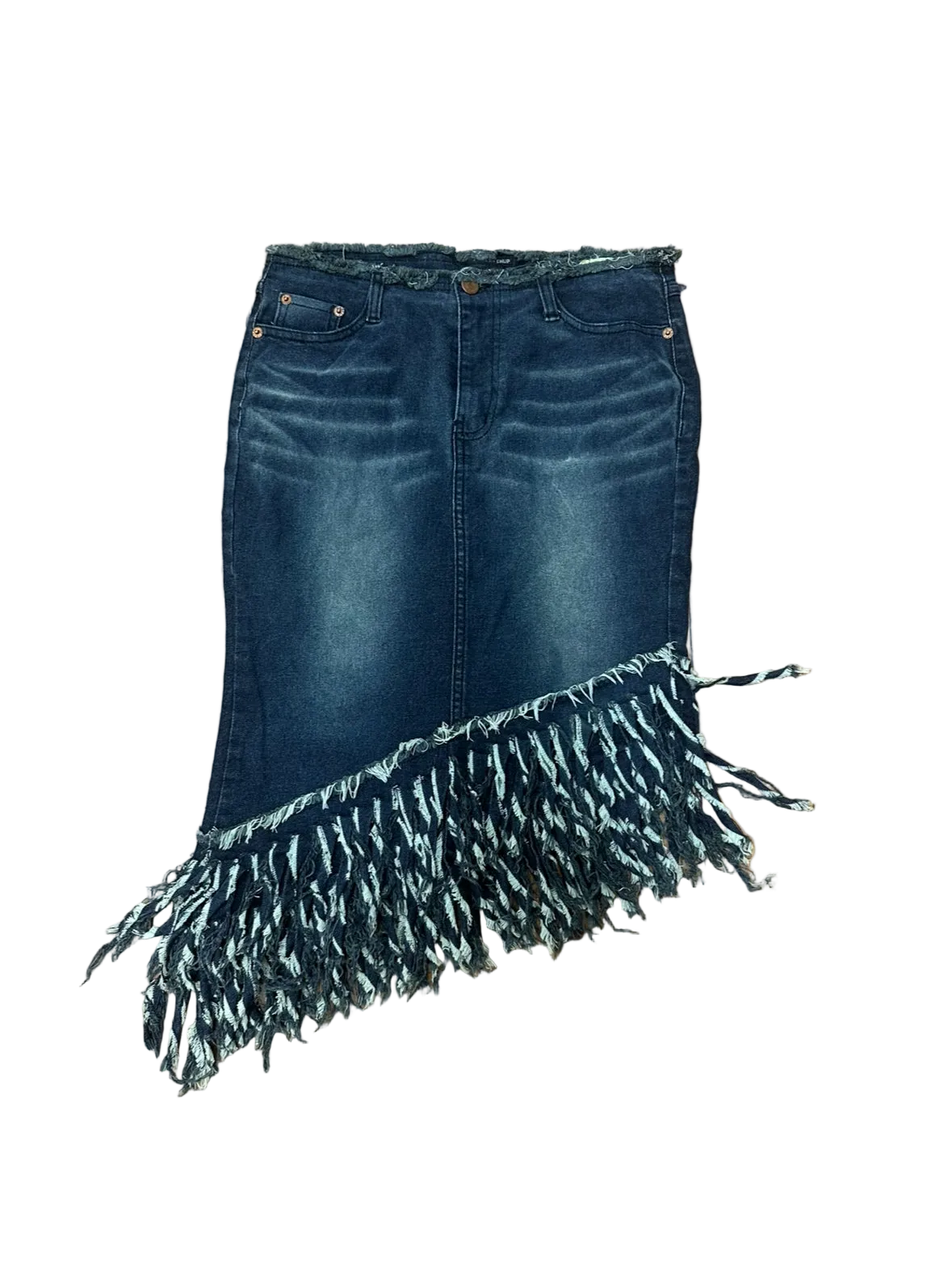 Asymmetrical jean skirt