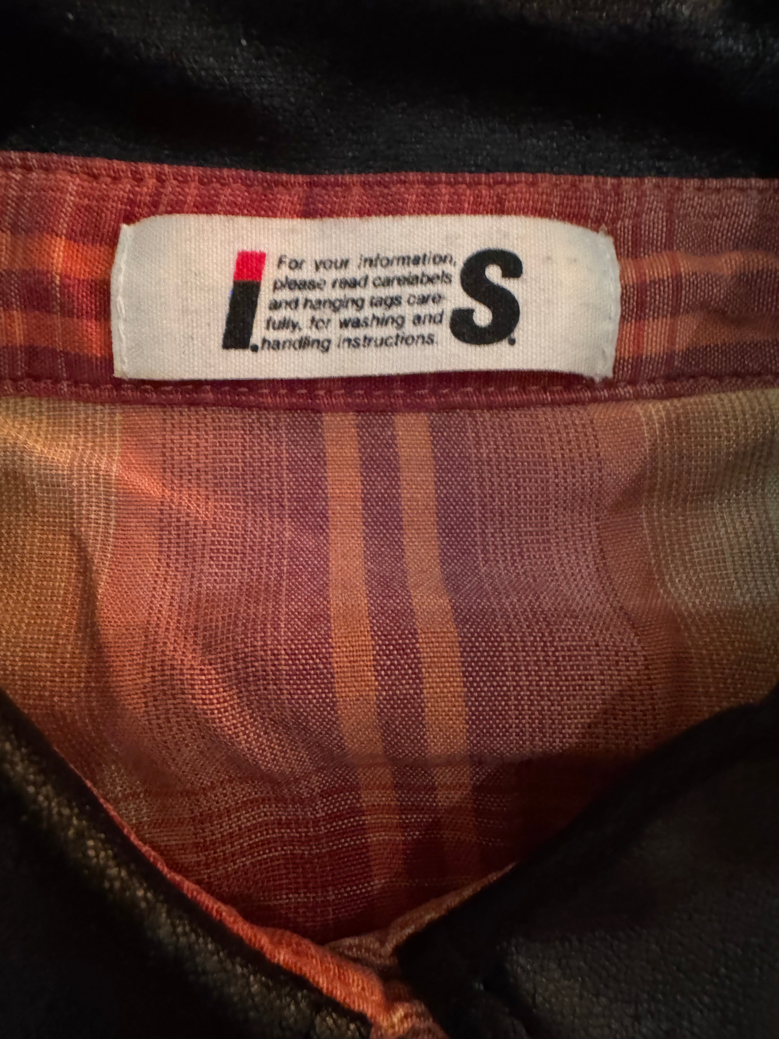 Issey Sport leather collar flannel jacket