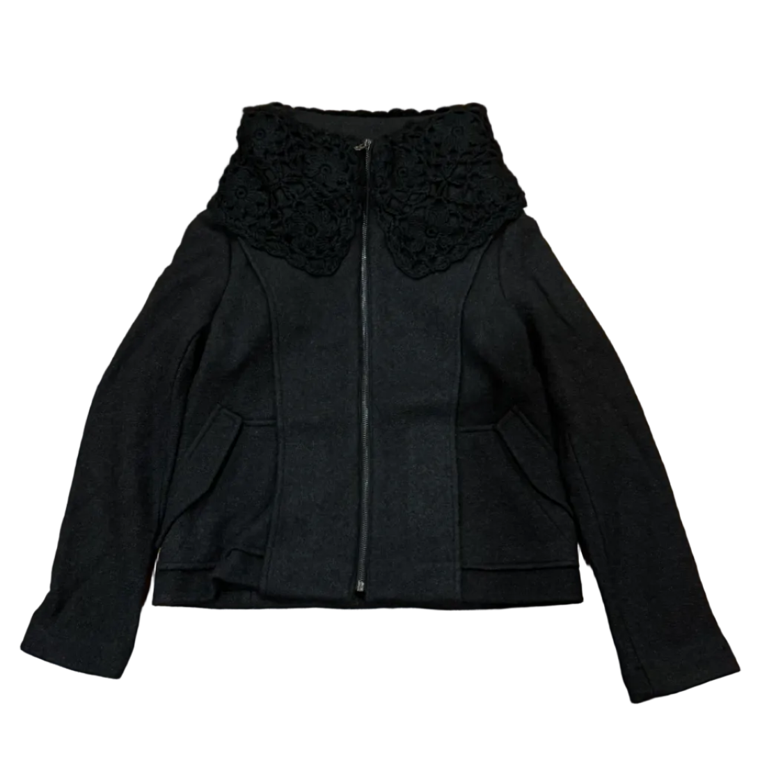 Wool Collared High Neck Jacket