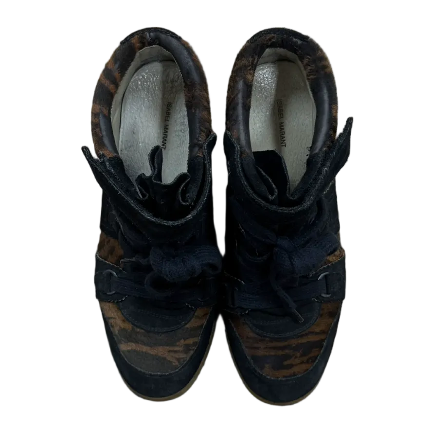 Isabel Marant Calf Pony Hair Over Dark Fauve Bobby Basket
