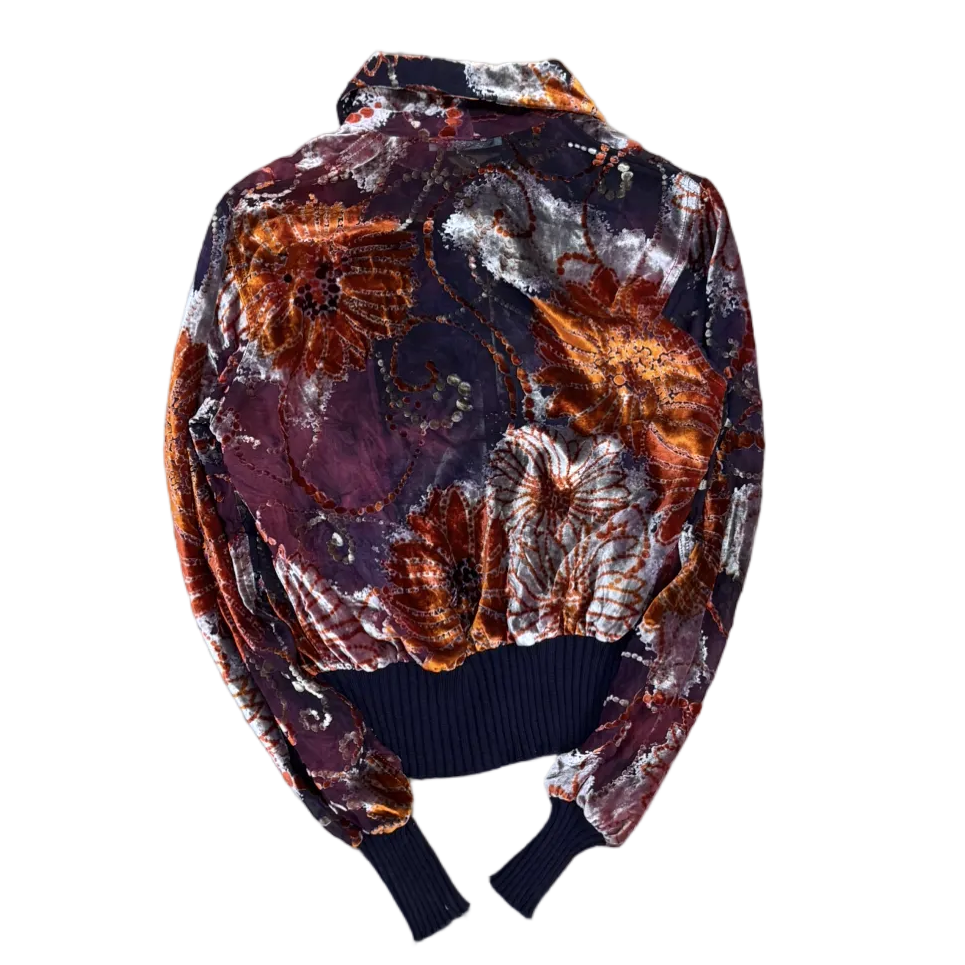Vintage Silk Velvet Trucker Jacket