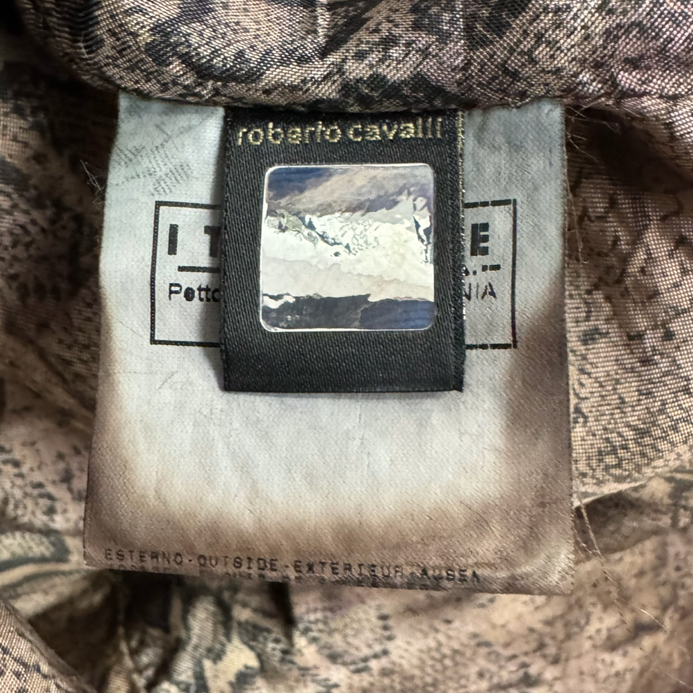 2000s Just Cavalli Brown Sheep Leather Jacket