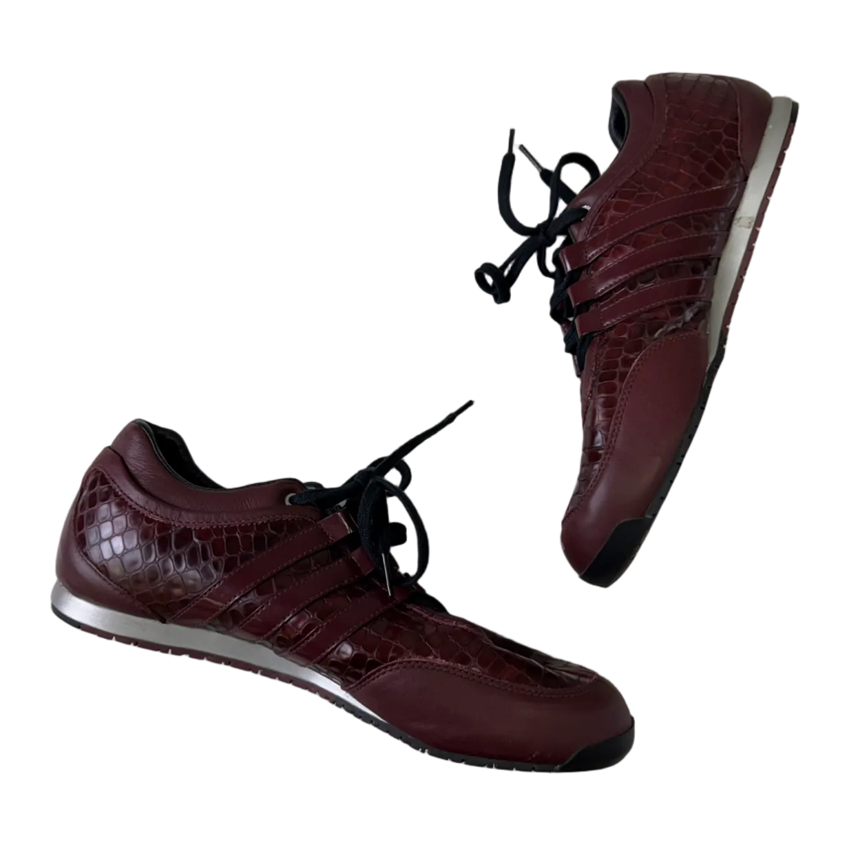 Y3 Burgundy Python Sneakers