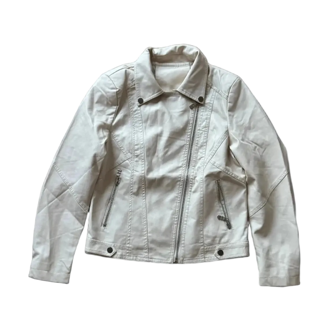 Faux Leather Asymmetrical Jacket