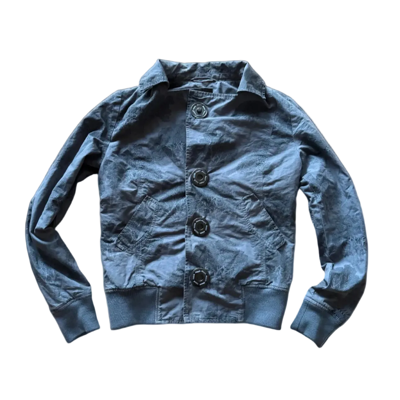 Floral Big Button Collar Jacket