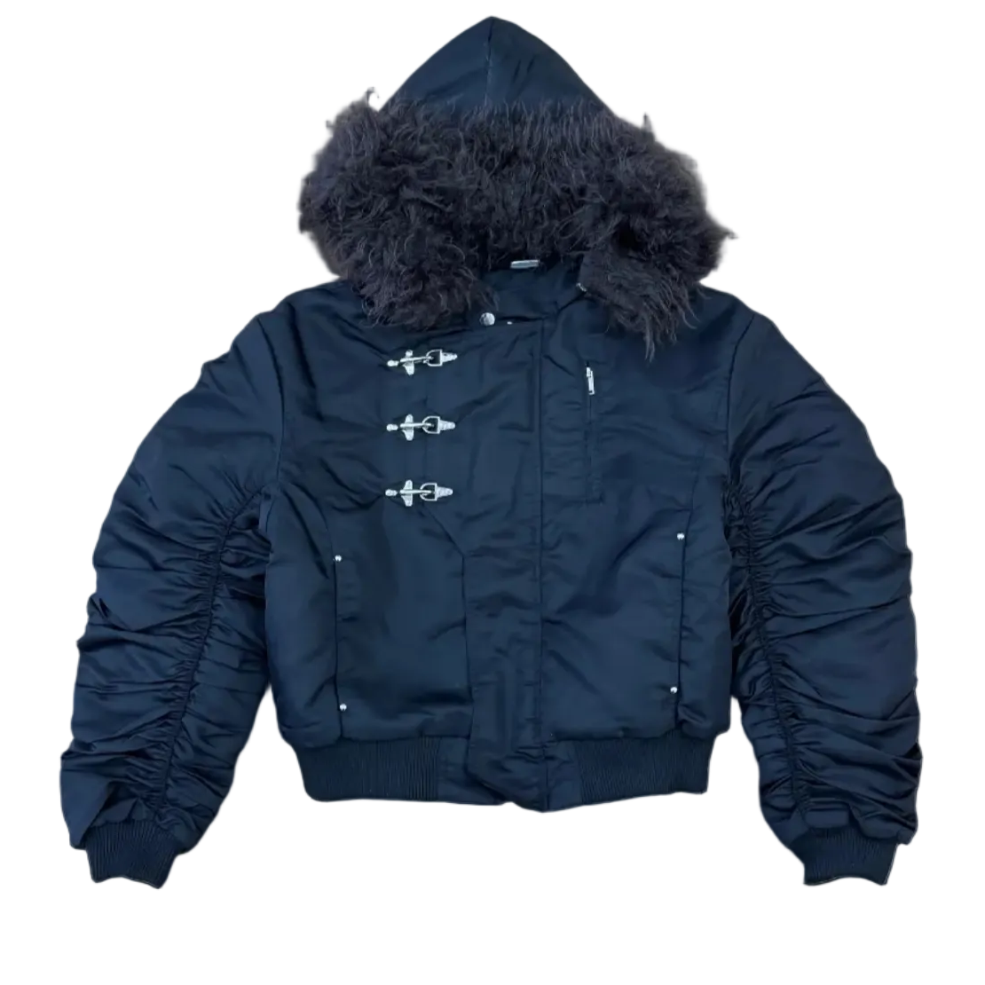 Fur Hood Fireman Clasp Jacket